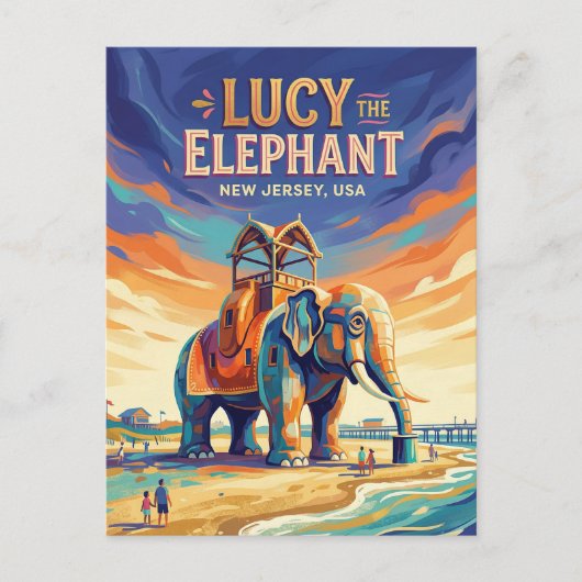 Lucy der Elefant USA Postkarte (Vorderseite)