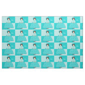 Lucy Doll mit Aqua Polka Dot Background Stoff (Fat Quarter (45,7 x 55,9 cm))