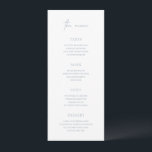 Lucy Dusty Blue Classic Menükarte<br><div class="desc">Elegantes Hochzeitsmenü im klassischen Stil mit einer Kombination aus Schriftzeichen und klassischen Serif-Schriftart. Dieses einfache Design passt gut zu jedem Hochzeitsstil.</div>