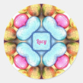LUCY EASTER ~ WOW! Hübsche Eier zu Ostern Runder Aufkleber (Vorderseite)