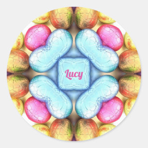 LUCY EASTER ~ WOW! Hübsche Eier zu Ostern Runder Aufkleber