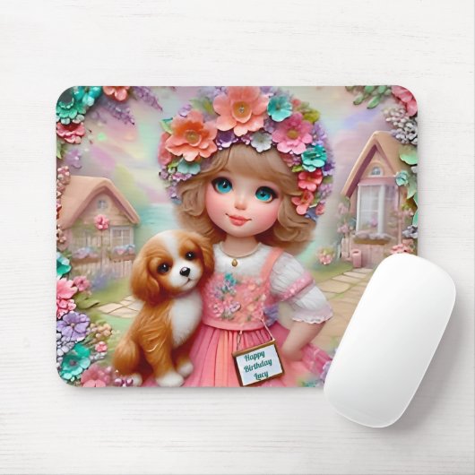 LUCY ~ Floral Geburtstag Gruß ~ Mousepad (Mit Mouse)
