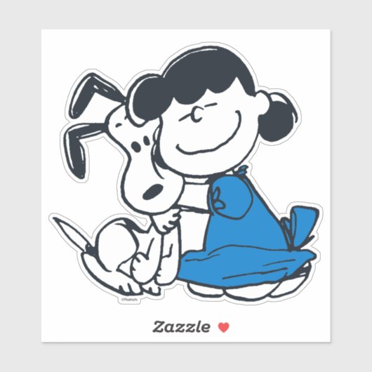 Lucy Hugging Snoopy Aufkleber (Blatt)