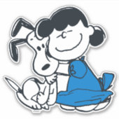 Lucy Hugging Snoopy Aufkleber (Vorderseite)