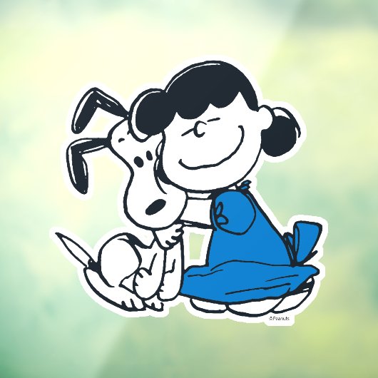 Lucy Hugging Snoopy Fensteraufkleber (Blatt 3)