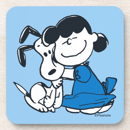 Lucy Hugging Snoopy Getränkeuntersetzer (Vorderseite)