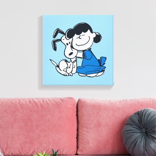 Lucy Hugging Snoopy Leinwanddruck (Insitu (Wohnzimmer))