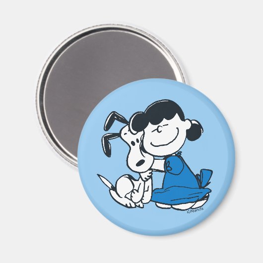 Lucy Hugging Snoopy Magnet (Vorderseite/Rückseite)