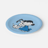 Lucy Hugging Snoopy Pappteller (Schrägansicht)