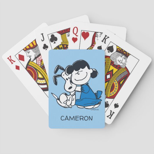 Lucy Hugging Snoopy Playing Cards Spielkarten (Rückseite)