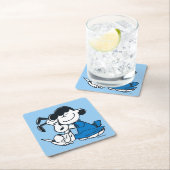 Lucy Hugging Snoopy Rechteckiger Pappuntersetzer (Vor Ort)