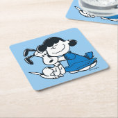 Lucy Hugging Snoopy Rechteckiger Pappuntersetzer (angewinkelt)
