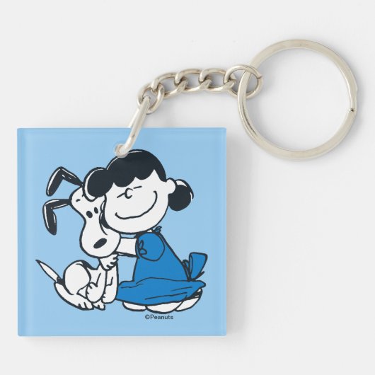 Lucy Hugging Snoopy Schlüsselanhänger (Rückseite)
