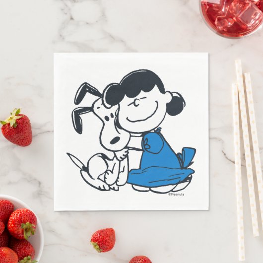 Lucy Hugging Snoopy Serviette (Beispiel)