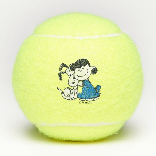 Lucy Hugging Snoopy Tennisbälle (Vorderseite)