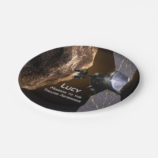 Lucy Mission to Study Trojan Asteroids Pappteller (Schrägansicht)