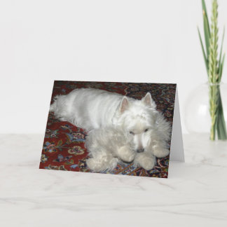 Lucy mit ihrem Baby Karte