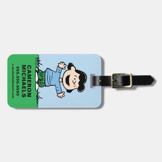 Lucy mit Waffen weit Gepäckanhänger (Vorderseite horizontal)