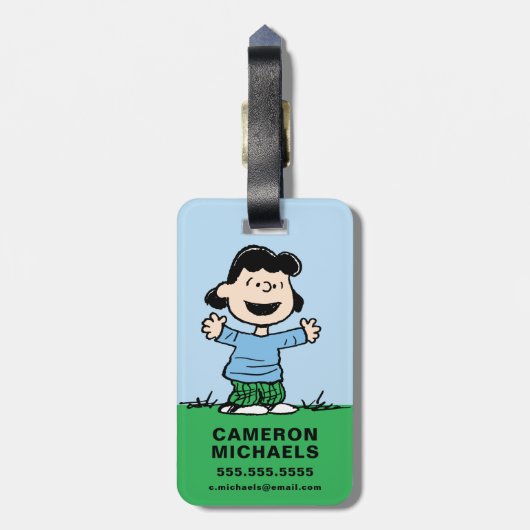 Lucy mit Waffen weit Gepäckanhänger (Rückseite vertikal)