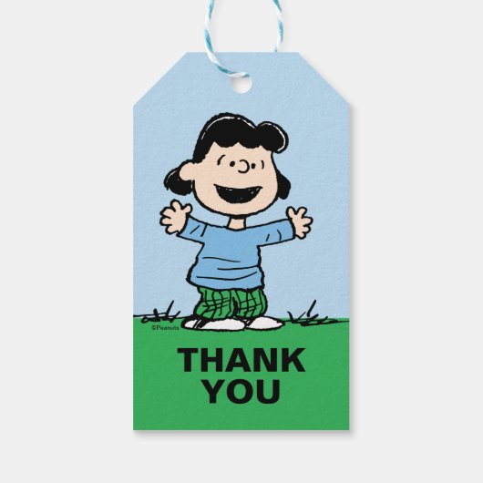 Lucy mit Waffen weit Geschenkanhänger (Rückseite)