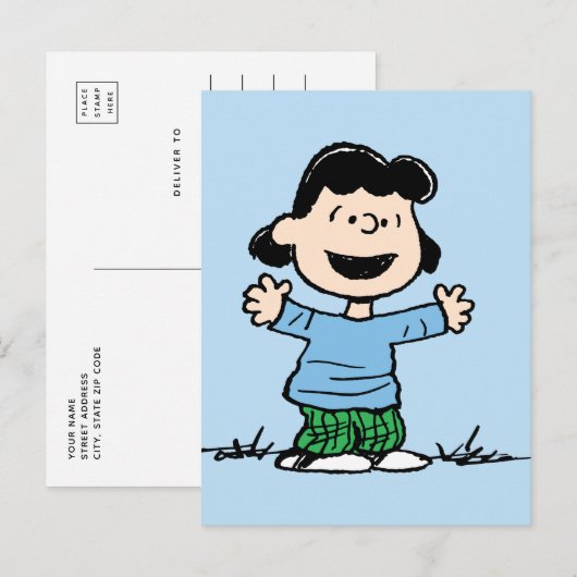 Lucy mit Waffen weit Postkarte (Vorne/Hinten)