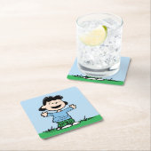 Lucy mit Waffen weit Rechteckiger Pappuntersetzer (Vor Ort)