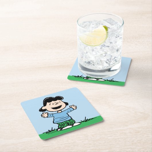 Lucy mit Waffen weit Rechteckiger Pappuntersetzer (Vor Ort)