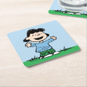 Lucy mit Waffen weit Rechteckiger Pappuntersetzer (angewinkelt)