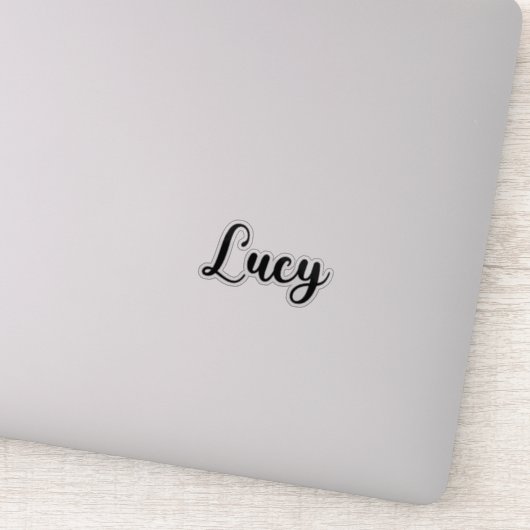 Lucy Name - Handgeschriebene Kalligrafie Aufkleber (Detail)