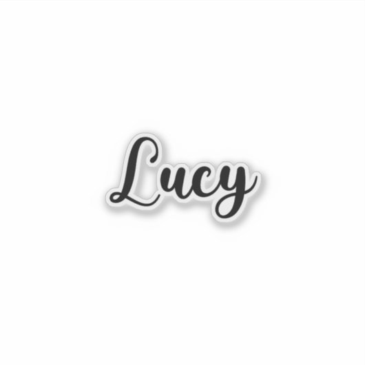 Lucy Name - Handgeschriebene Kalligrafie Aufkleber (Vorderseite)