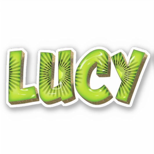 Lucy Name Kiwi Design Aufkleber Sticker (Vorderseite)