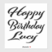 Lucy Name Vorname black Sticker Geburtstag (Blatt)