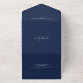 Lucy Navy Blue Classic Elegant Wedding All In One Einladung (Außenbereich)