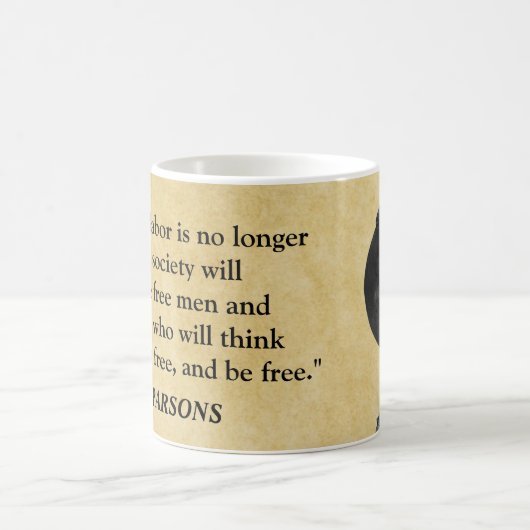 Lucy Parsons zitiert Lohnarbeit Kaffee Tasse (Mittel)