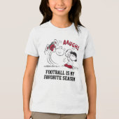 Lucy Pulls Fußball von Charlie Brown Tri-Blend Shirt (Vorderseite)