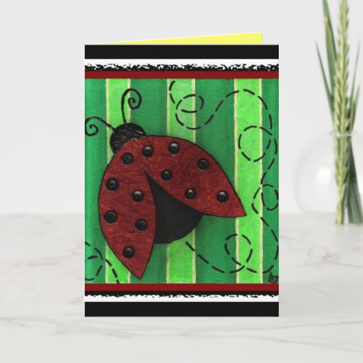 Lucy the Ladybug - greeting card / party Karte (Vorderseite)