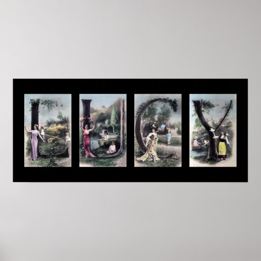 LUCY Vintag Alphabet Letter Name Art Poster (Vorne)