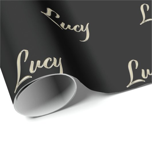 Lucy white gold Handwriting Geschenkpapier (Rolleneckpunkt)