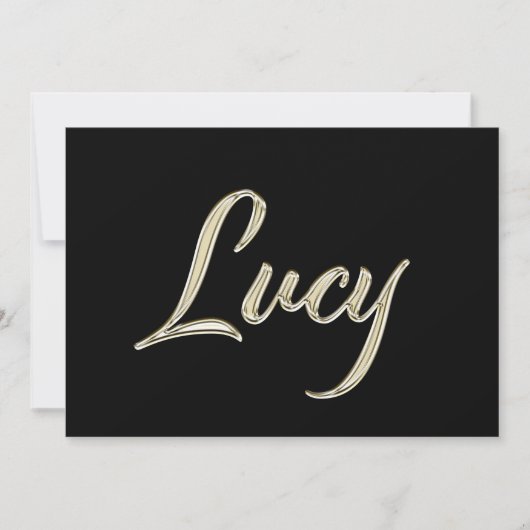 Lucy white gold Handwriting Karte (Vorderseite)