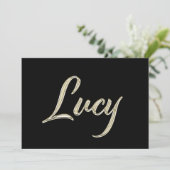 Lucy white gold Handwriting Karte (Stehend Vorderseite)
