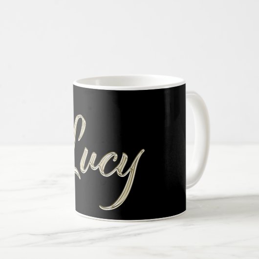 Lucy white gold Handwriting Tasse Kaffeetasse (VorderseiteRechts)