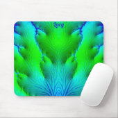 LUCY ~ Zany Hot Shades Green and Blue Fraktal Mousepad (Mit Mouse)