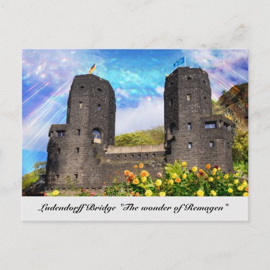 Ludendorff Bridge bleibt in Erpel, Remagen Postkarte (Vorderseite)