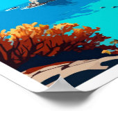 Ludeniz Turkey Reisen Vintage Illustration Poster (Ecke)