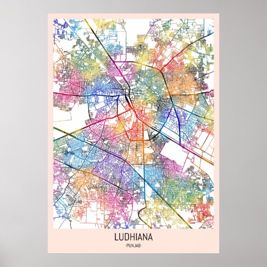 Ludhiana India City Map Poster (Vorne)