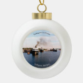 Ludington Car Ferries Ball oder Schneeflocken Keramik Kugel-Ornament (Vorderseite)