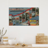 Ludington, Michigan - Große Buchstabenszenen Poster (Küche)
