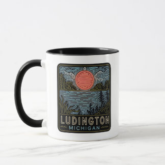 Ludington Michigan Neon Sign Cup Tasse