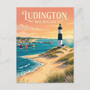 Ludington Michigan Postkarte
