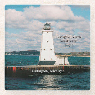 Ludington North Breakwater Light Glass Untersetzer